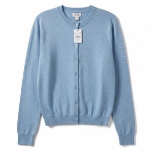 New J.Crew Womens Cardigan Sweater Blue Classic Cotton Size Small